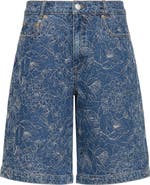Cinq à Sept Betsy Garden Doodle Embroidered Bermuda Shorts