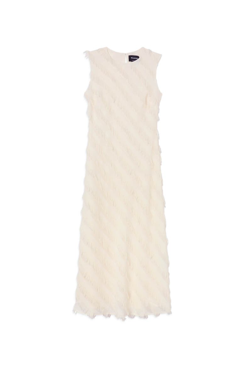 Fringe Textured Midi Dress, Alternate, color, Ivory