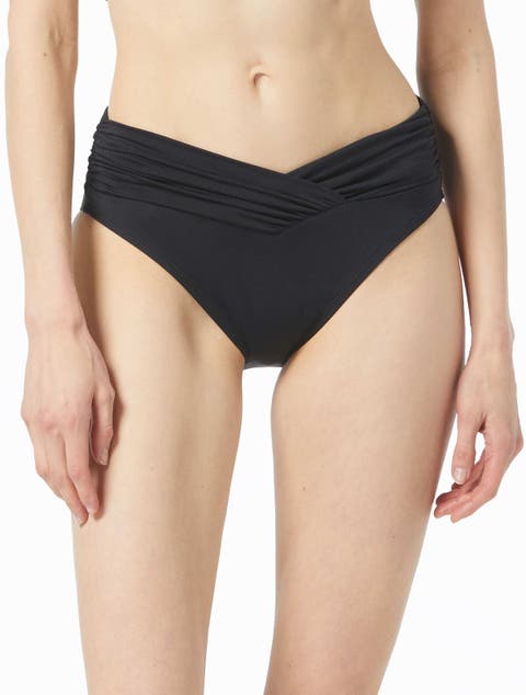 Shirred High Leg Bikini Bottom