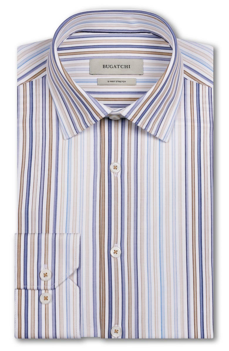 Bugatchi James OoohCotton<sup>®</sup> Stripe Print Button-Up Shirt, Alternate, color, Walnut