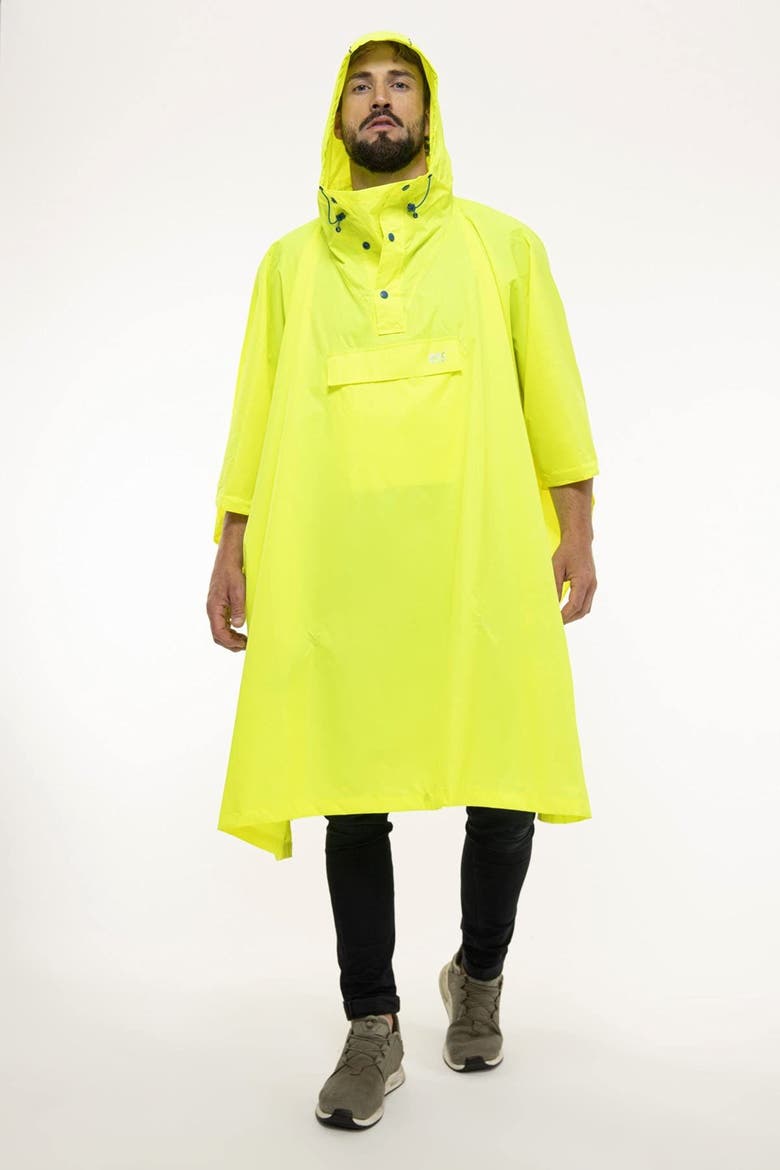 Packable Waterproof Poncho, Alternate, color, Neon Yellow