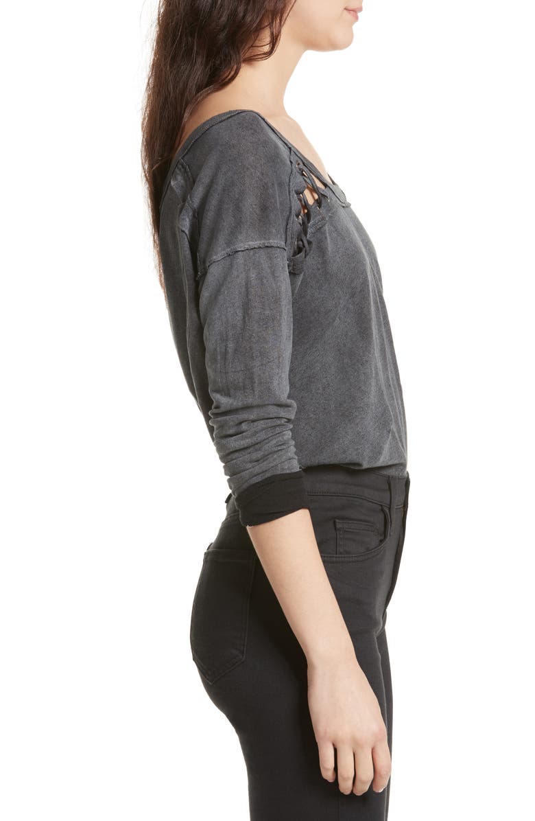 Free People First Love Lace-Up Tee, Alternate, color,