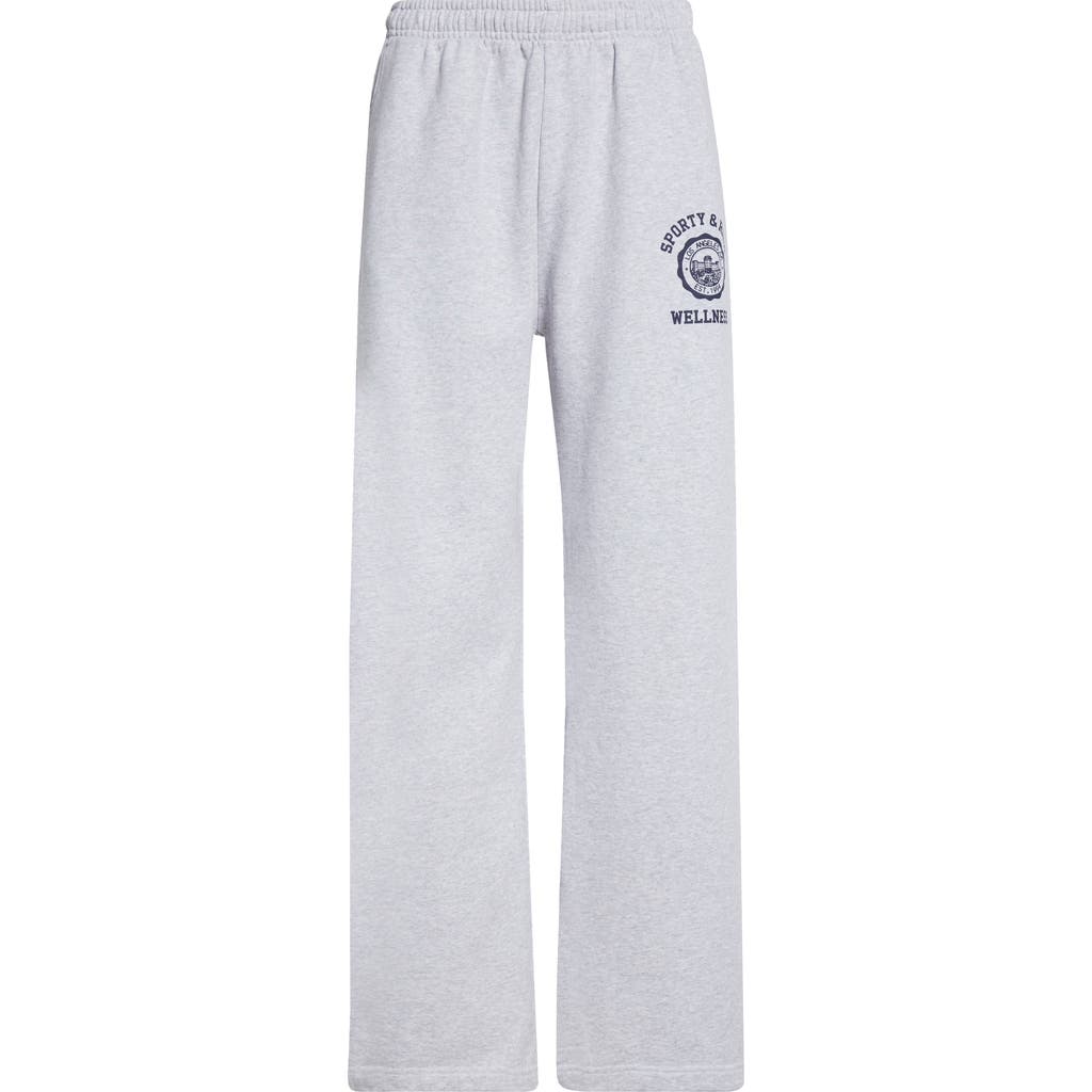 Shop Sporty And Rich Sporty & Rich Emblem Fleece Graphic Sweatpants In Heather Gray
