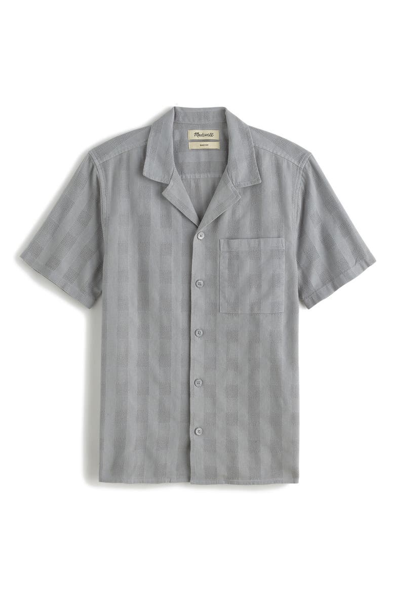 Textured Dobby Camp Shirt, Alternate, color, SILVER GRANITE