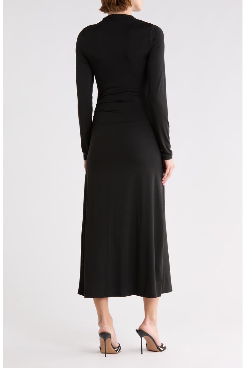 Cleo Long Sleeve A-Line Dress, Alternate, color, BLACK