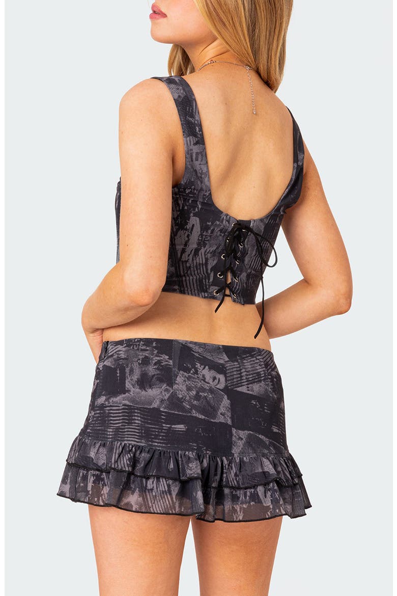 Nightlife Corset Crop Top, Alternate, color, GRAY