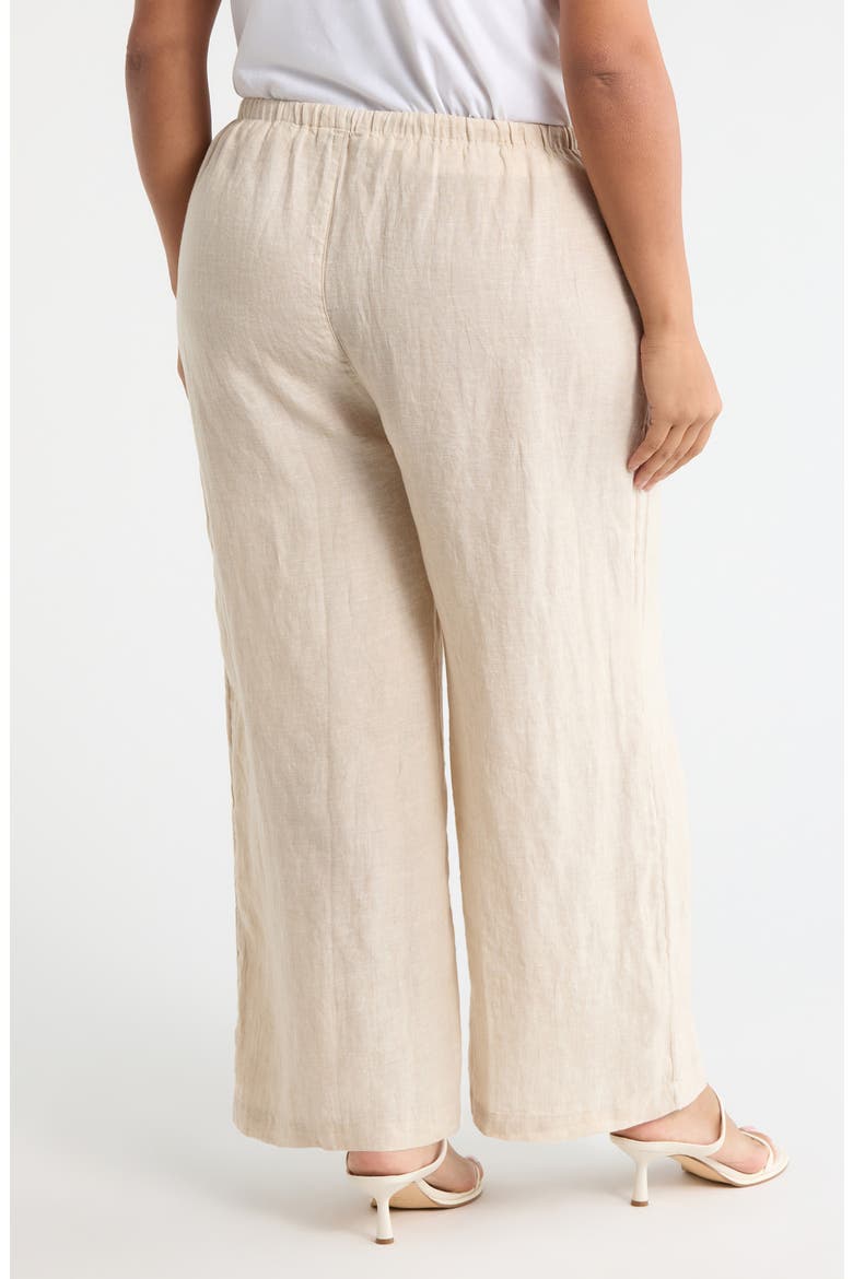 Wide Leg Crop Linen Pants, Alternate, color, FLAX