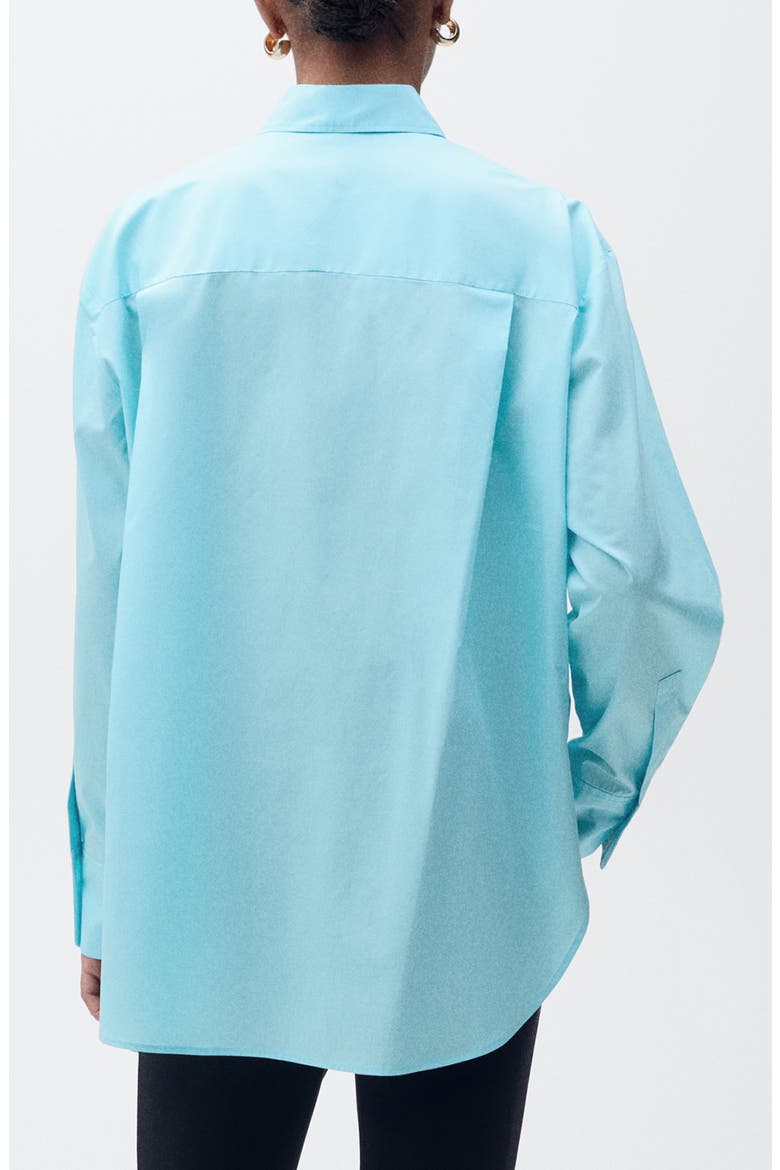 Oversize Poplin Button-Up Shirt, Alternate, color, BLUE