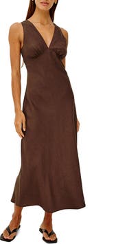 Rails Avianna Plunge Neck Linen Dress