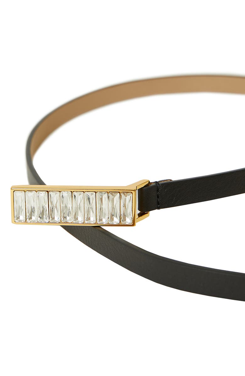 B-Low the Belt Ava Crystal Buckle Leather Belt, Alternate, color, 
