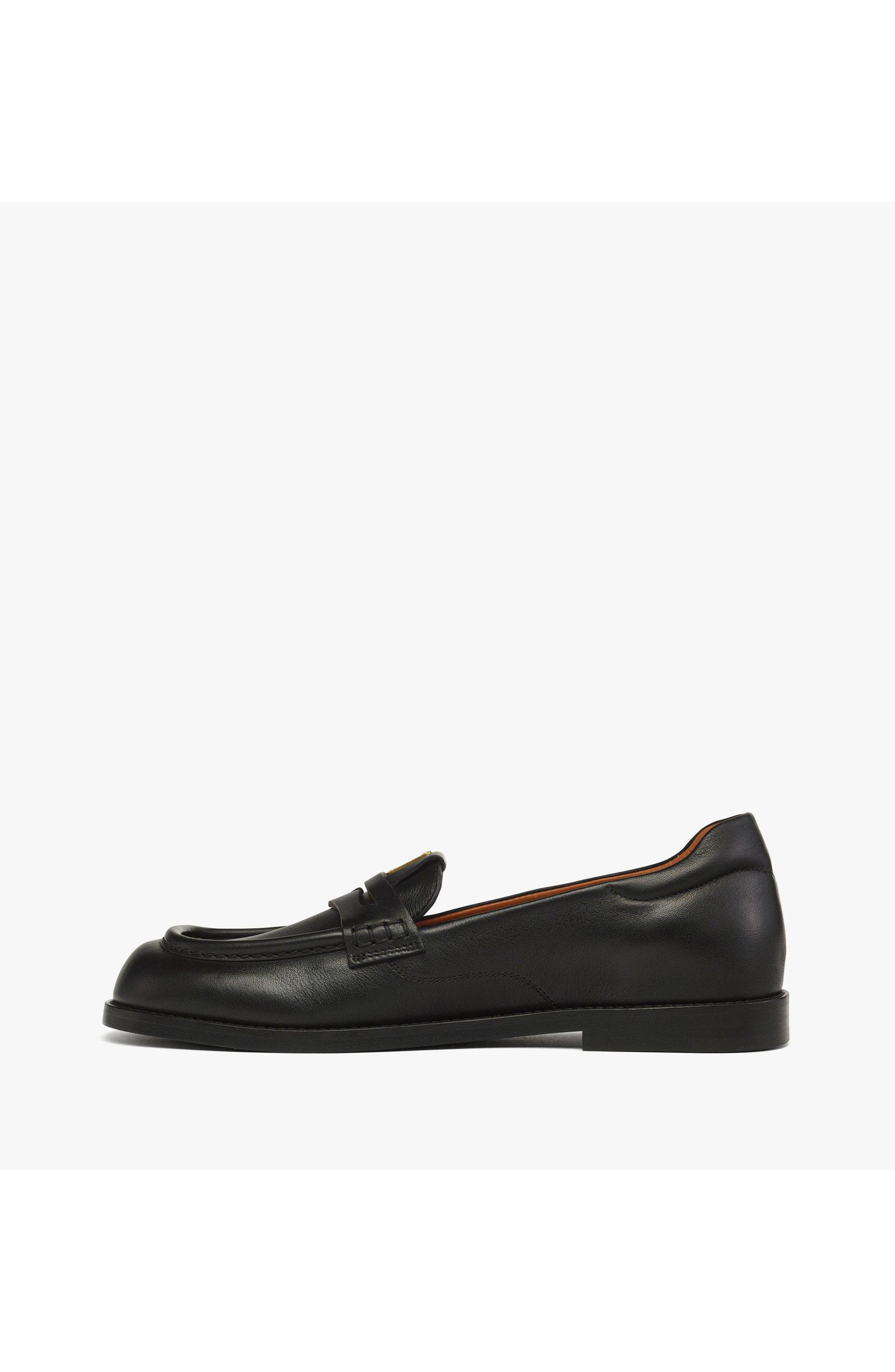 Women's Brass Plate Loafers in Calfskin, Alternate, color, Black