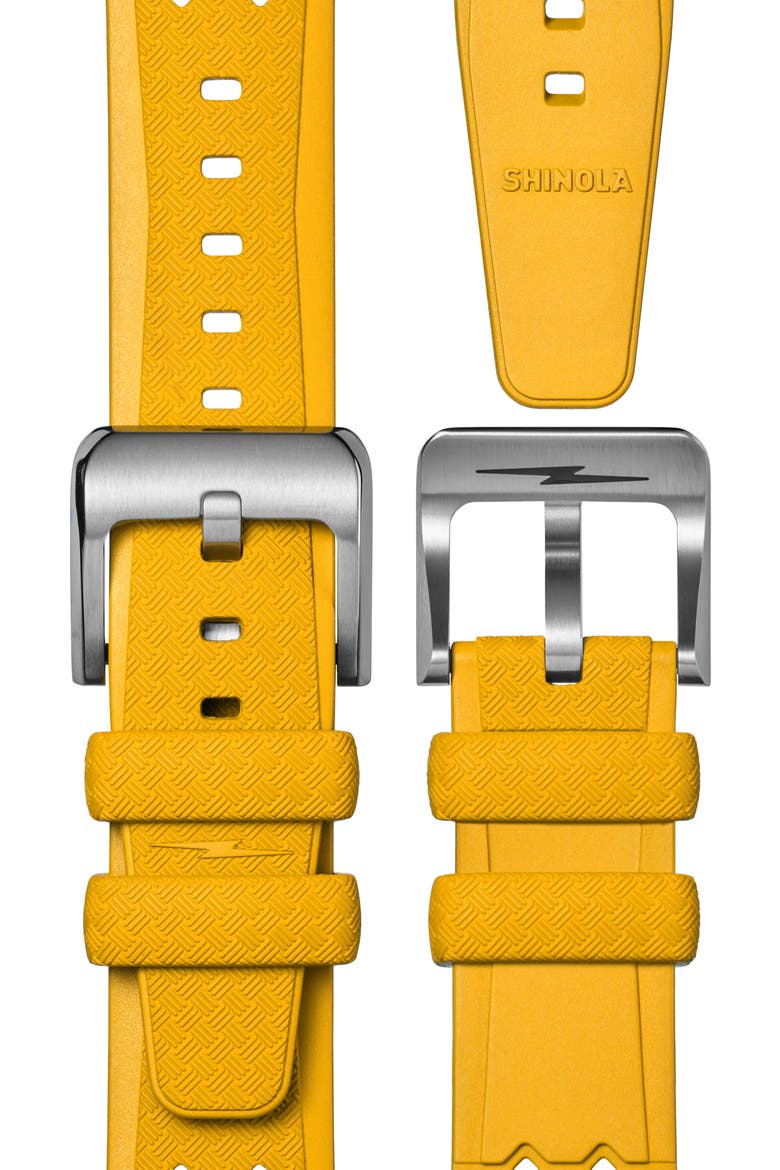 Duck 1040 Rubber Strap Watch, 40mm, Alternate, color, CANARY