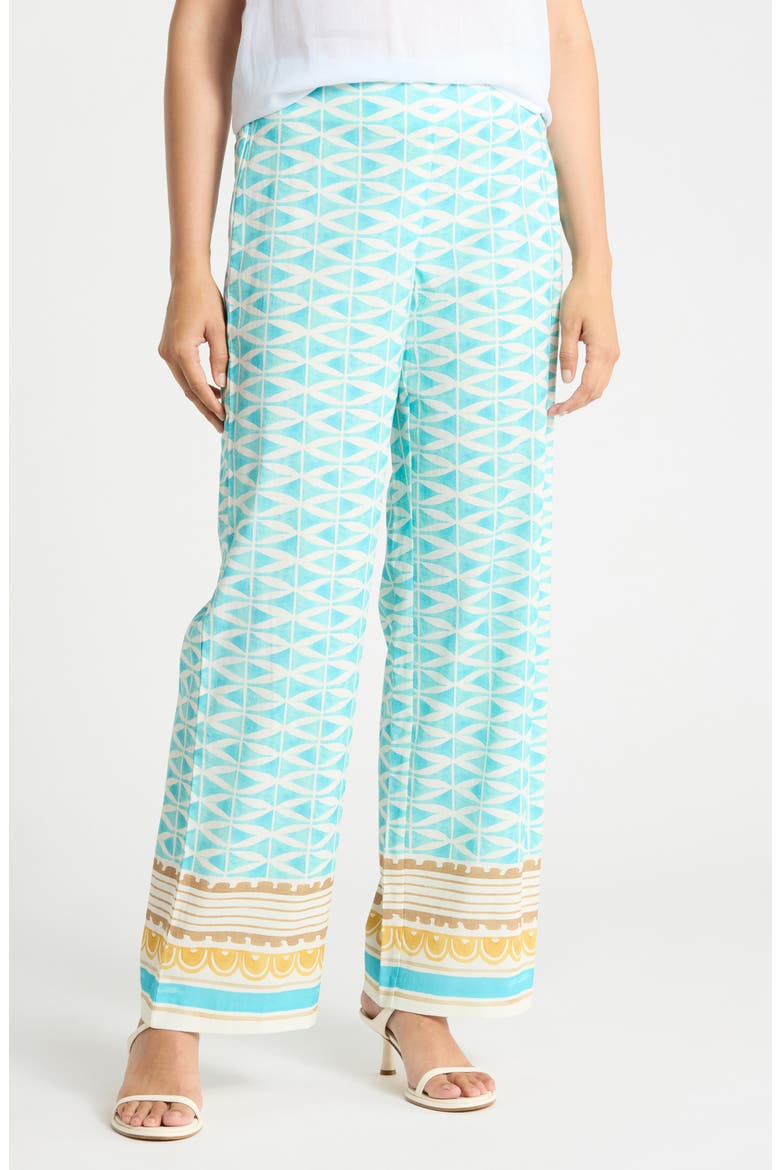 Carter Wide Leg Pants, Main, color, AQUA/ MULTI