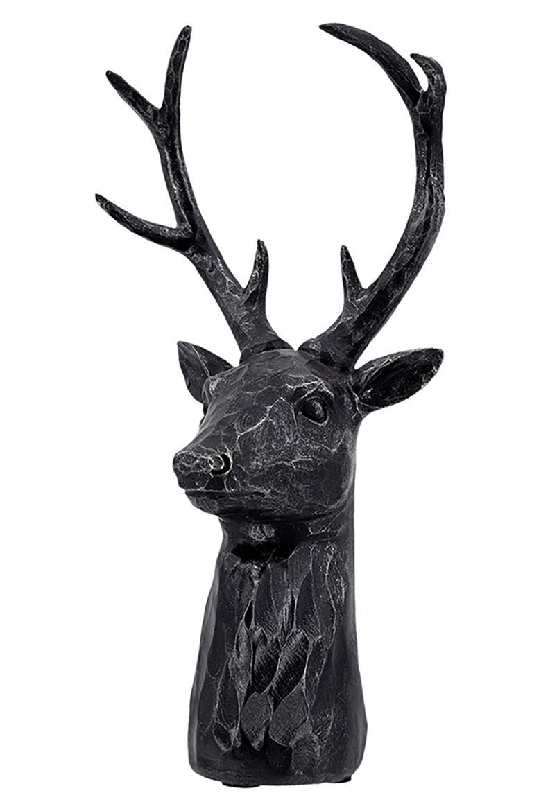 Deer Decorative Bust, Main, color, BLACK