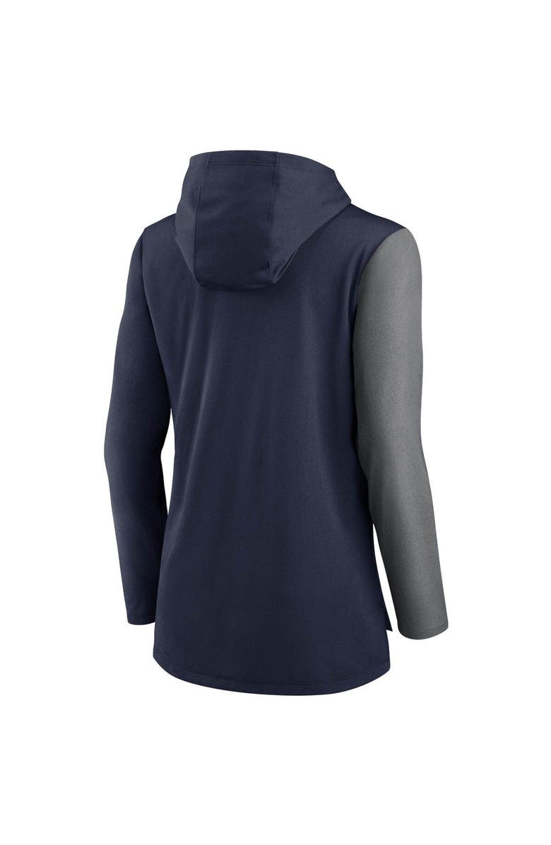 Nike Women's Nike Navy/Heathered Charcoal Tennessee Titans Chevron Hoodie Performance Long Sleeve T-Shirt, Alternate, color, Navy