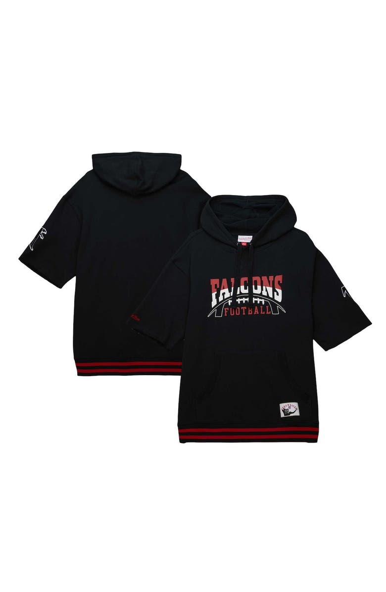 Mitchell & Ness Men's Mitchell & Ness Black Atlanta Falcons Pre-Game Short Sleeve Pullover Hoodie, Main, color, Black