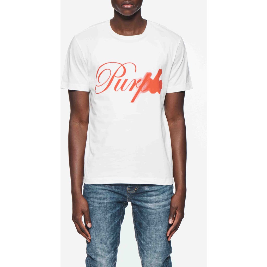 PURPLE BRAND Clean Logo Cotton Graphic T-Shirt in White