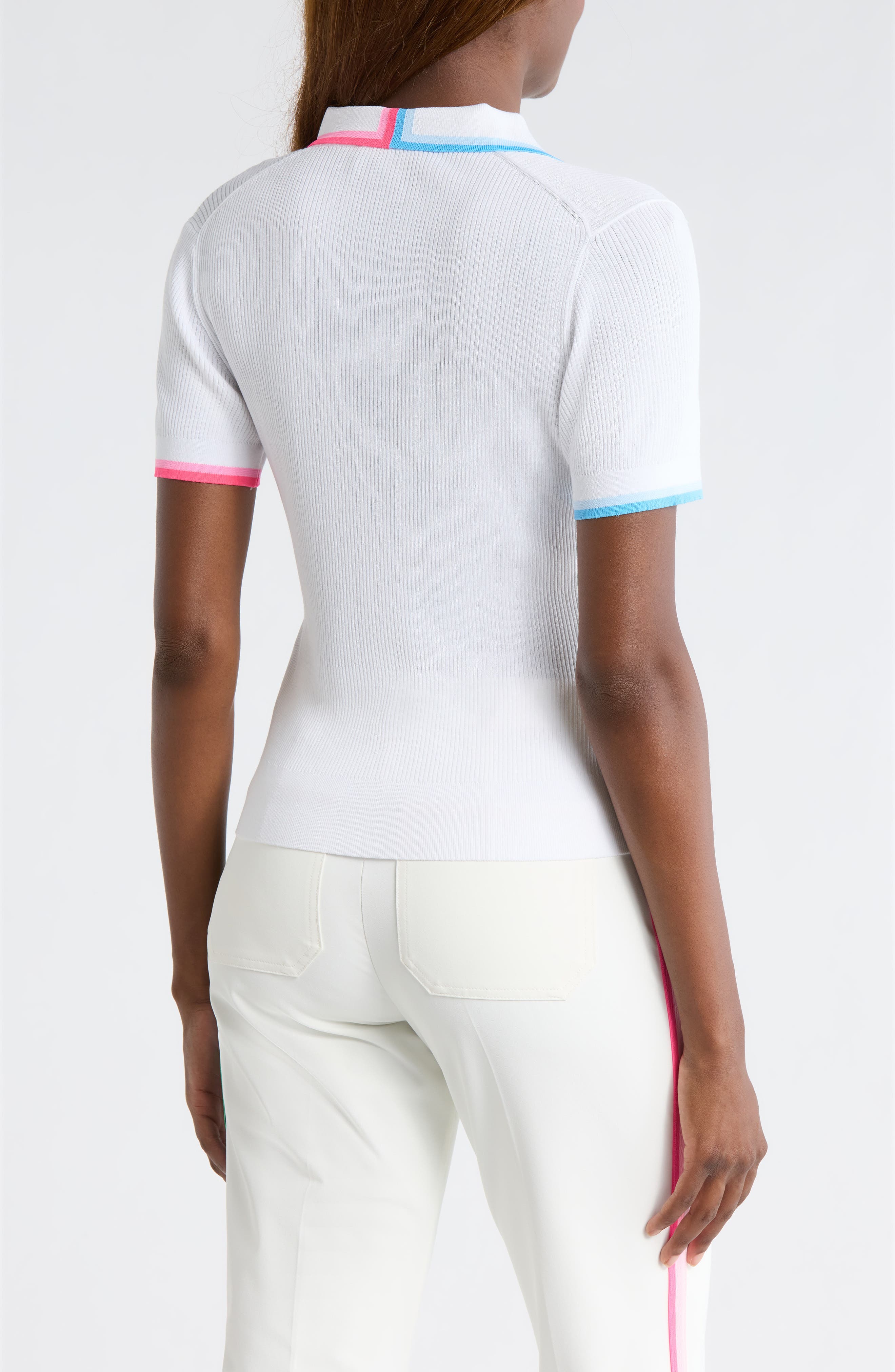 Tipped Rib Cotton Blend Polo - image 2