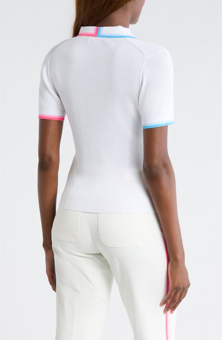 G/FORE Tipped Rib Cotton Blend Polo, Alternate, color, Snow