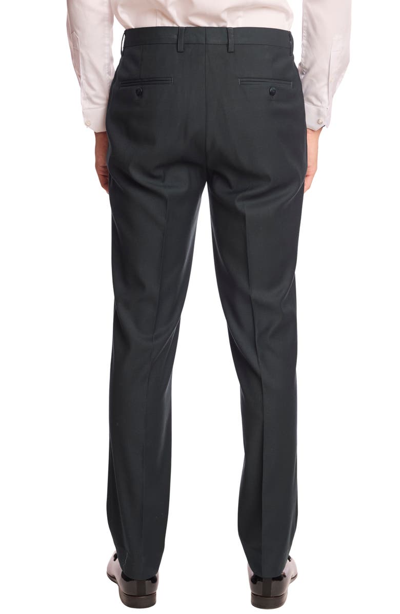 PAISLEY & GRAY Downing Slim Fit Flat Front Dress Pants, Alternate, color, Dark Forest Green