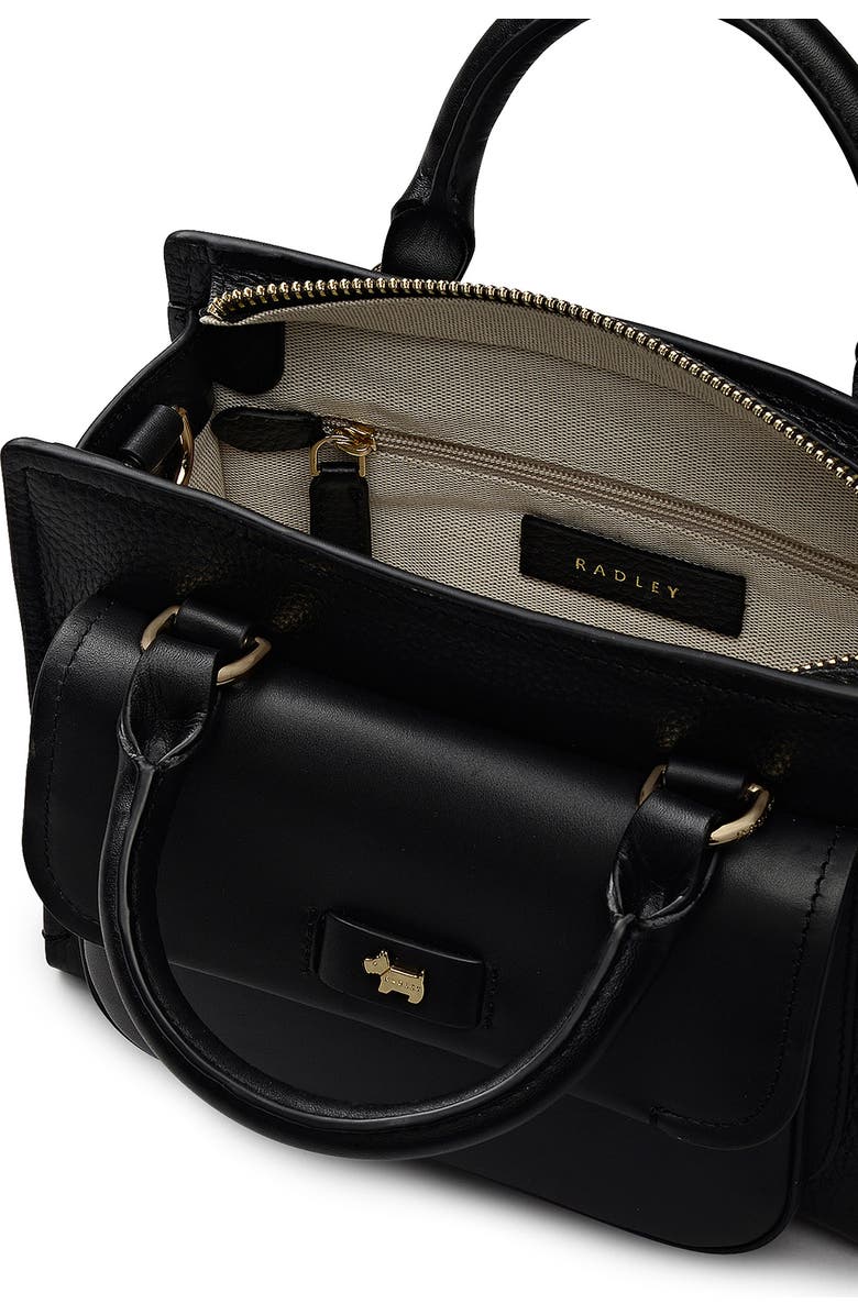 Radley Talbot Way Small Zip Top Leather Satchel, Alternate, color, Black