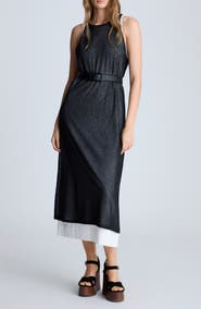 Kenneth Cole Sheer Layer Midi Dress