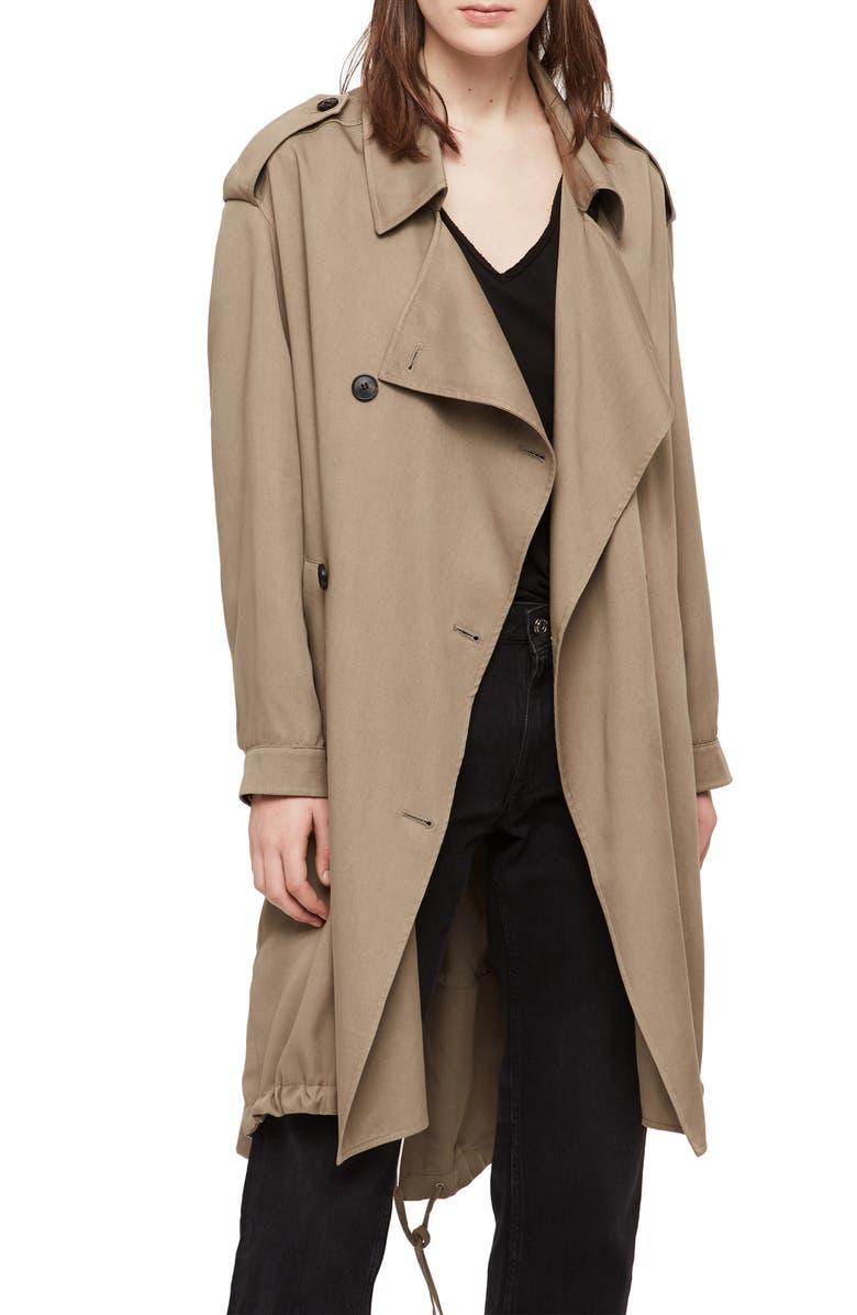 AllSaints Lia Mac Trench Coat, Main, color, 