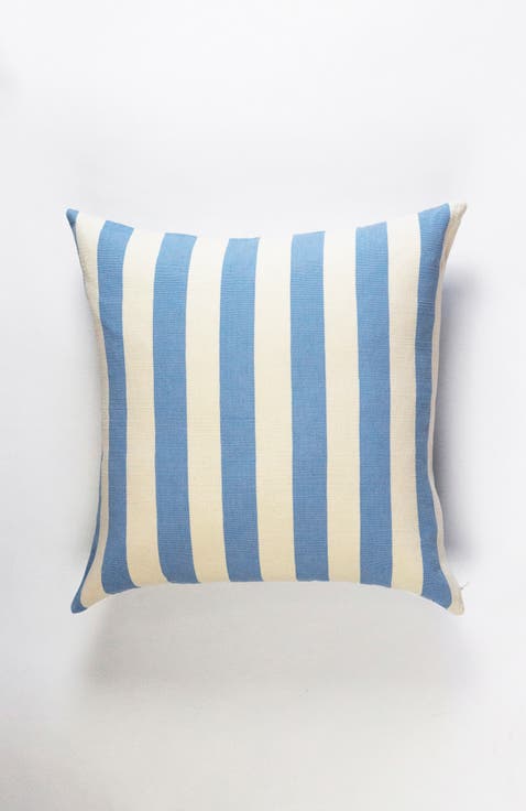 Cabana Stripe Handwoven Cotton Throw Pillow