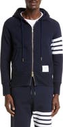 Thom Browne Classic 4-Bar Zip Cotton Hoodie