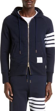 Thom Browne Classic 4-Bar Zip Cotton Hoodie