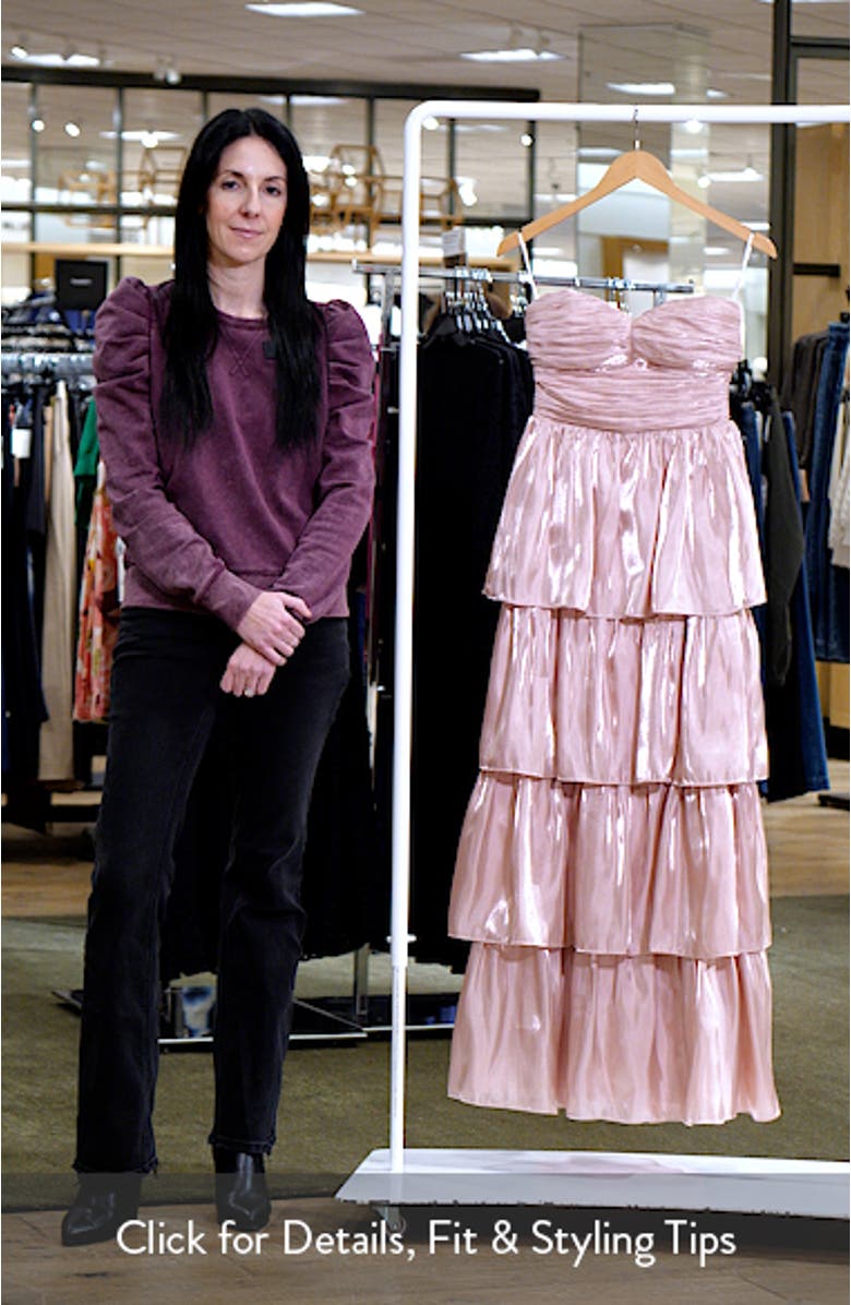 Tiered Ruffle Off the Shoulder Corset Gown