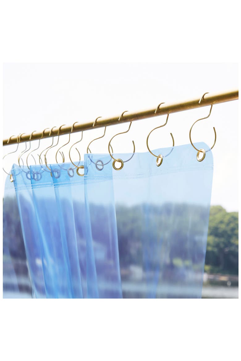 Set of 12 Shower Curtain Hooks, Alternate, color, BRASS
