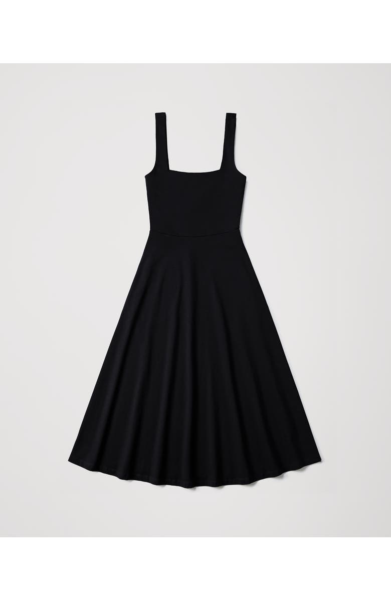 Pact Fit & Flare Square Neck Dress Made With Organic Cotton, Alternate, color, Black