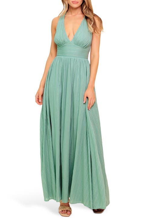 Plunge Neck Maxi Dress