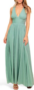 FLYING TOMATO Plunge Neck Maxi Dress