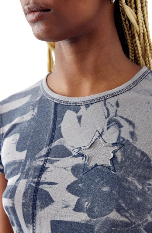 Shop Bdg Urban Outfitters Grunge Star Baby T-shirt In Charcoal
