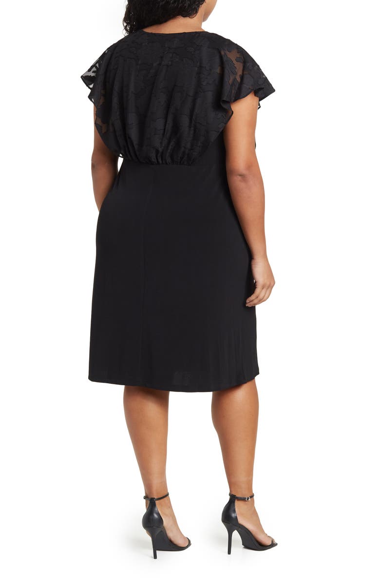 Connected Apparel Jacquard Overlay Midi Dress, Alternate, color, 