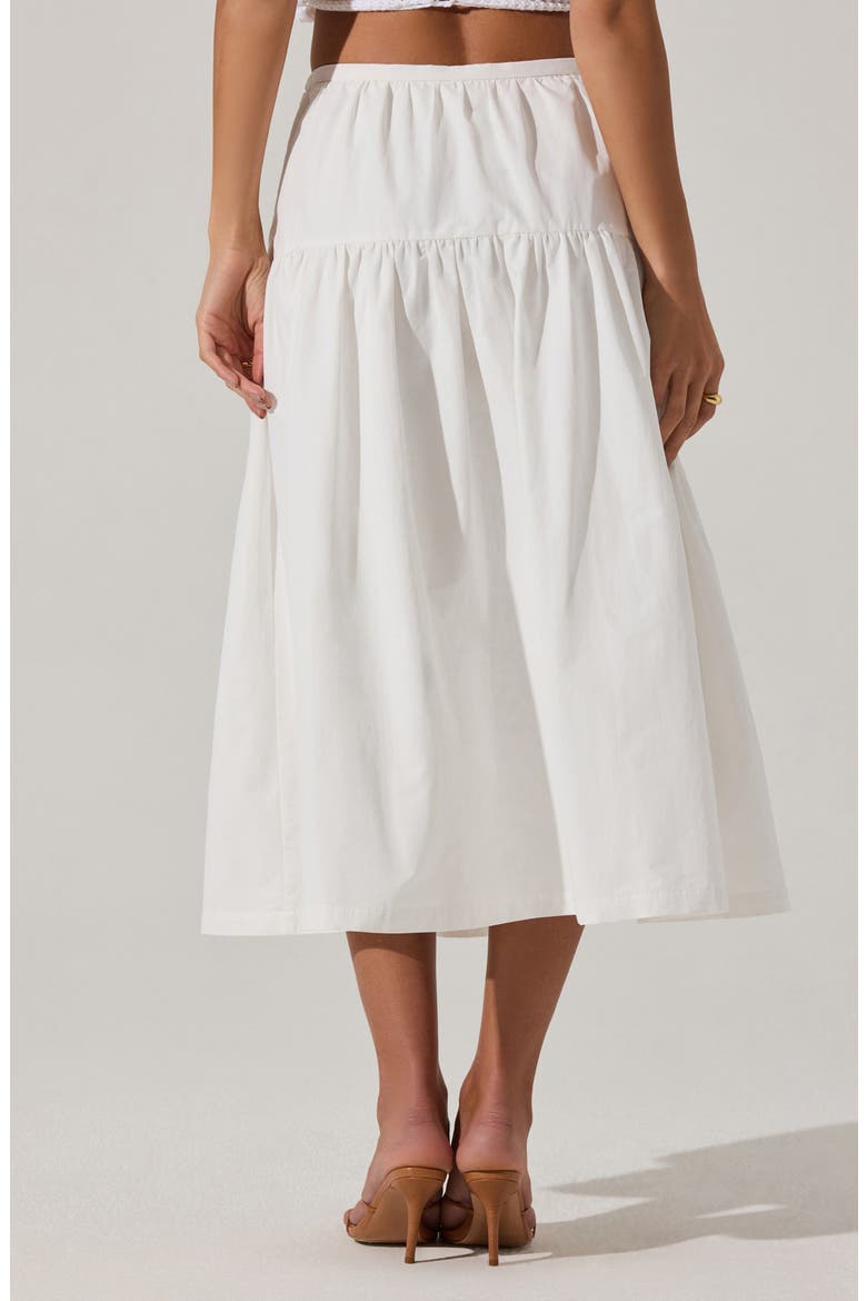 Drop Waist Cotton Blend Skirt, Alternate, color, WHITE