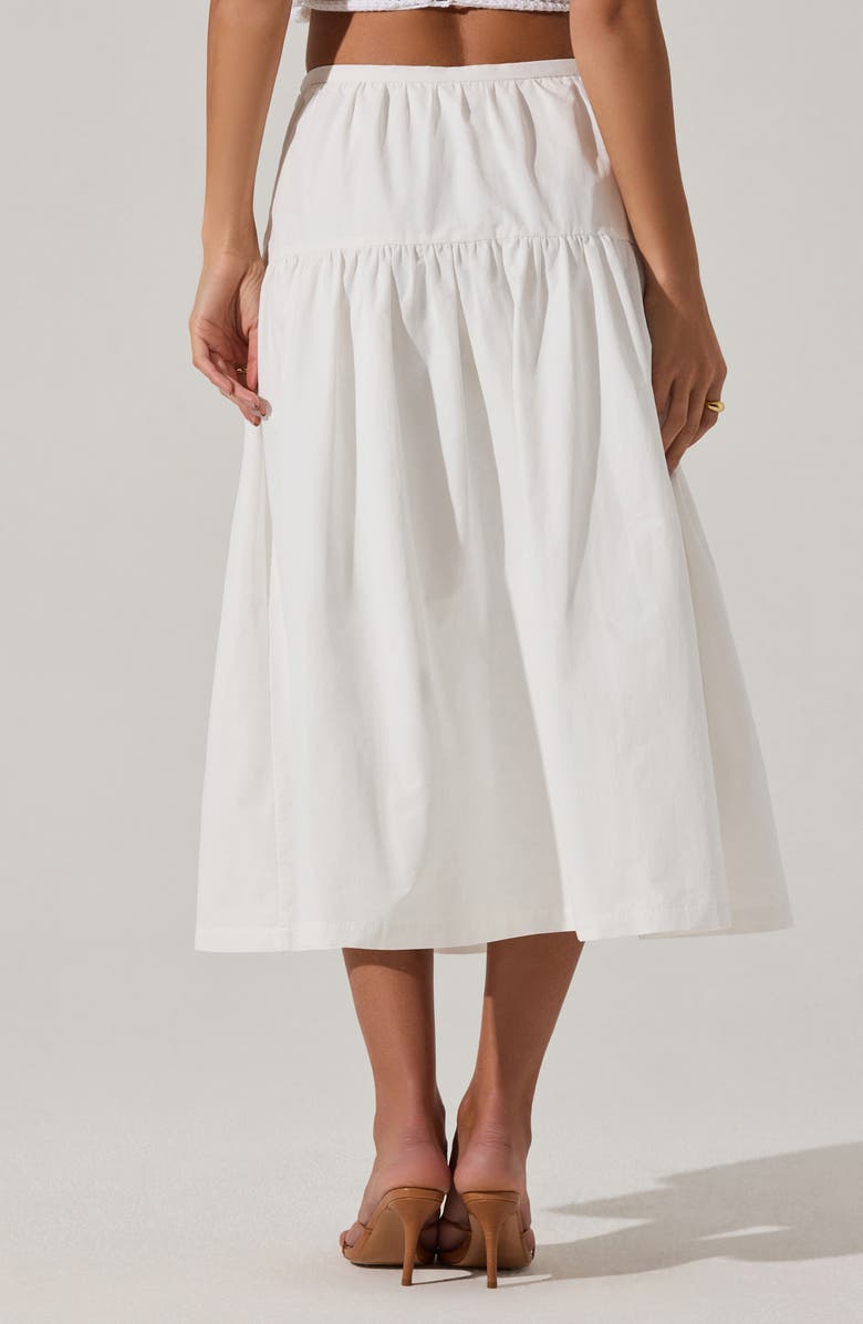 ASTR the Label Drop Waist Cotton Blend Skirt, Alternate, color, White