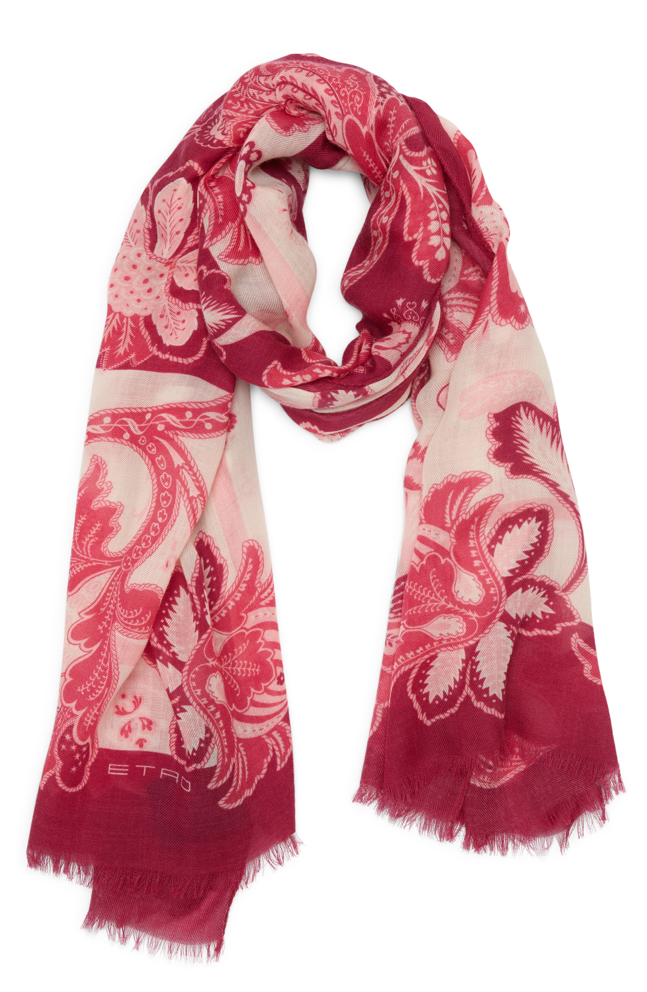 Etro Delhy Floral Paisley Cashmere Scarf