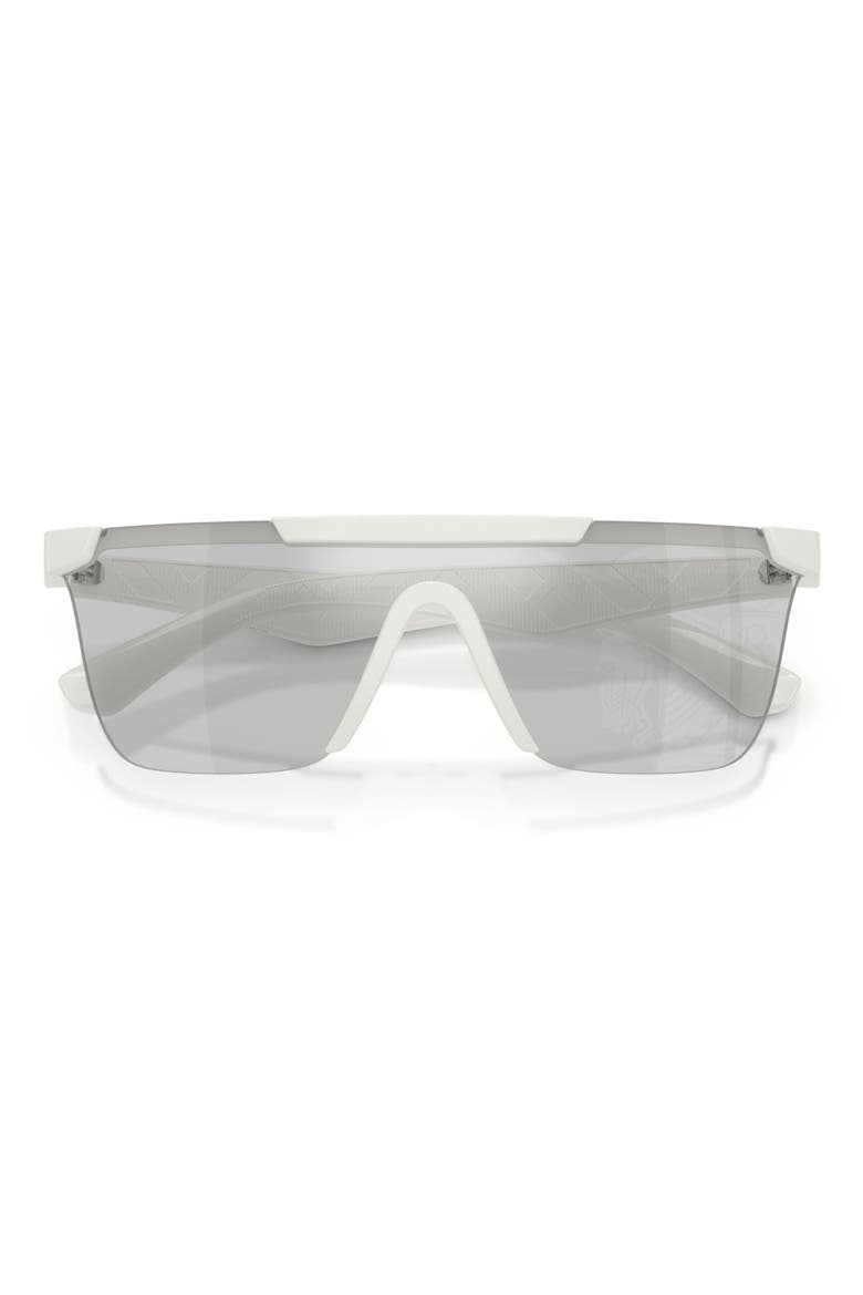 141mm Rectangular Shield Sunglasses, Alternate, color, WHITE / LIGHT GREY SILVER