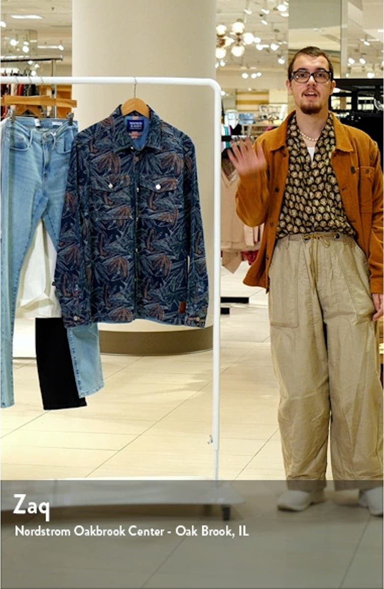 Floral Jacquard Cotton Denim Overshirt, sales video thumbnail