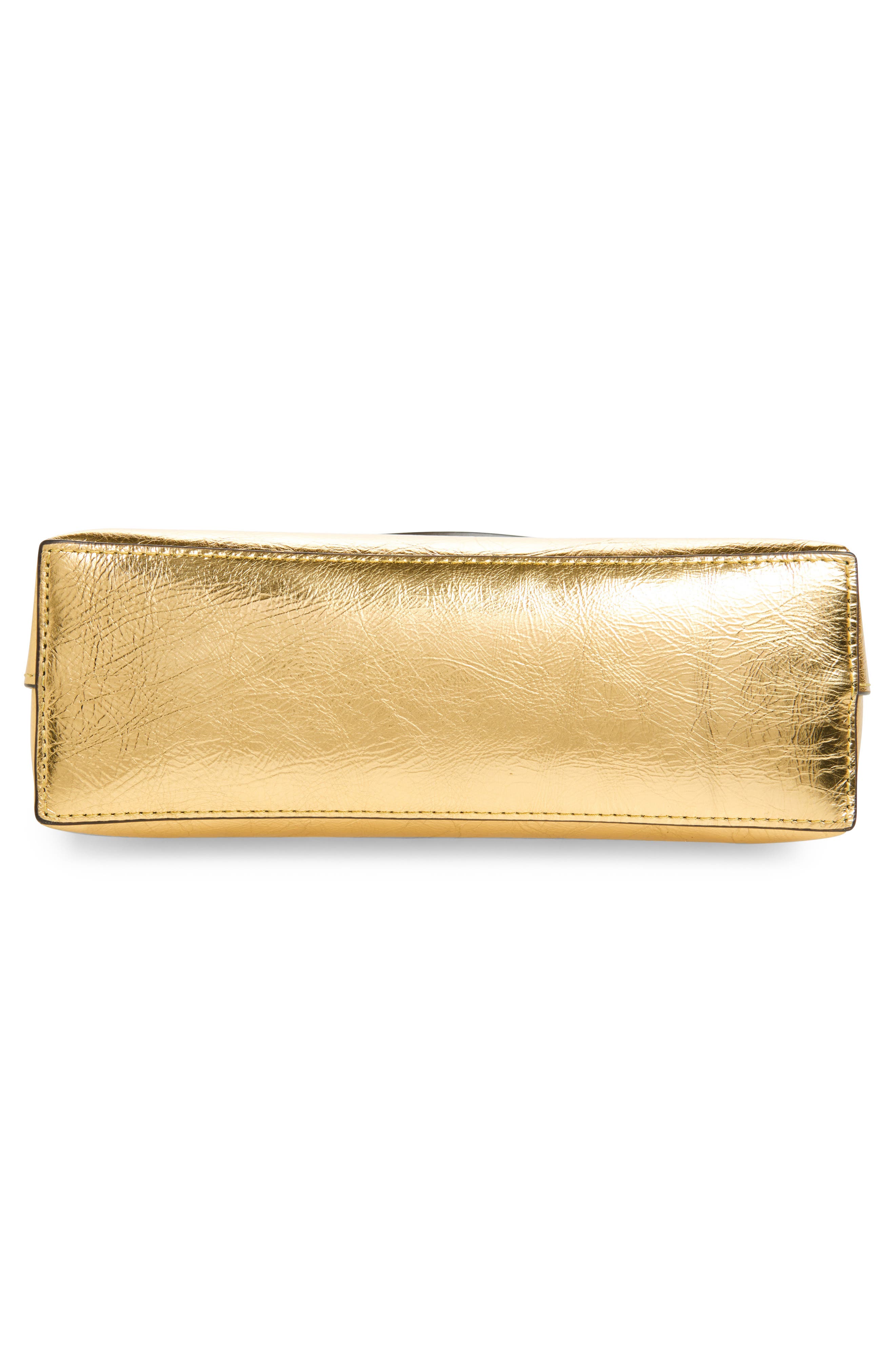 Darley Crinkled Metallic Leather Cosmetic Pouch, Alternate, color, SOMERSET GOLD