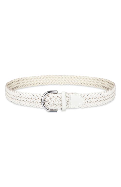 Cole Haan Braided Leather Belt In White