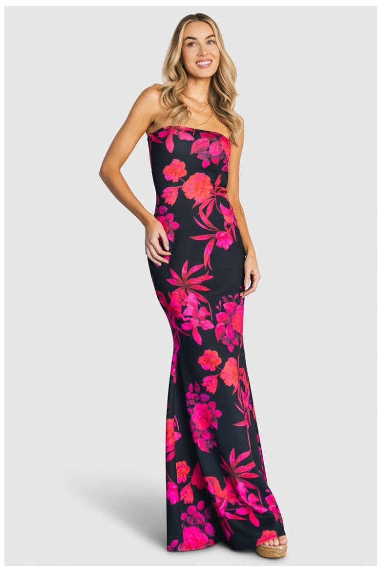 Alicante Maxi Dress, Main, color, Black + Pink