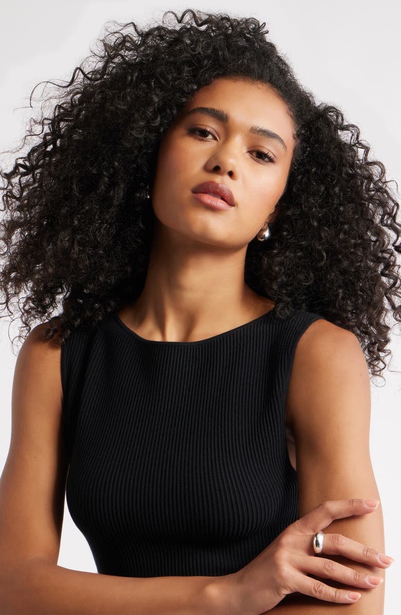 Open Edit Luxe Sculpt Rib Sweater Tank, Alternate, color, 