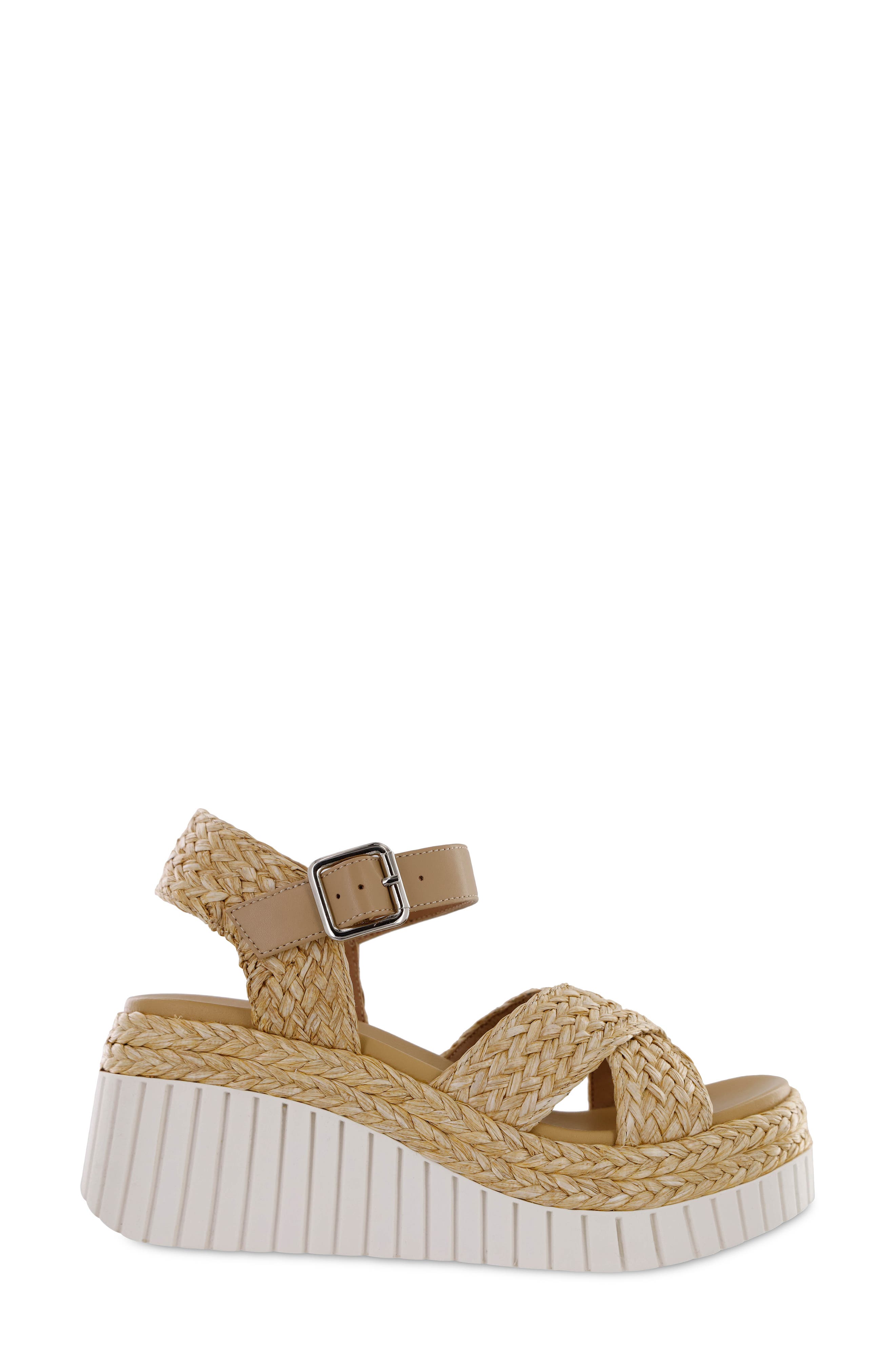 MIA Zamara Raffia Wedge Platform Sandal, Alternate, color, 
