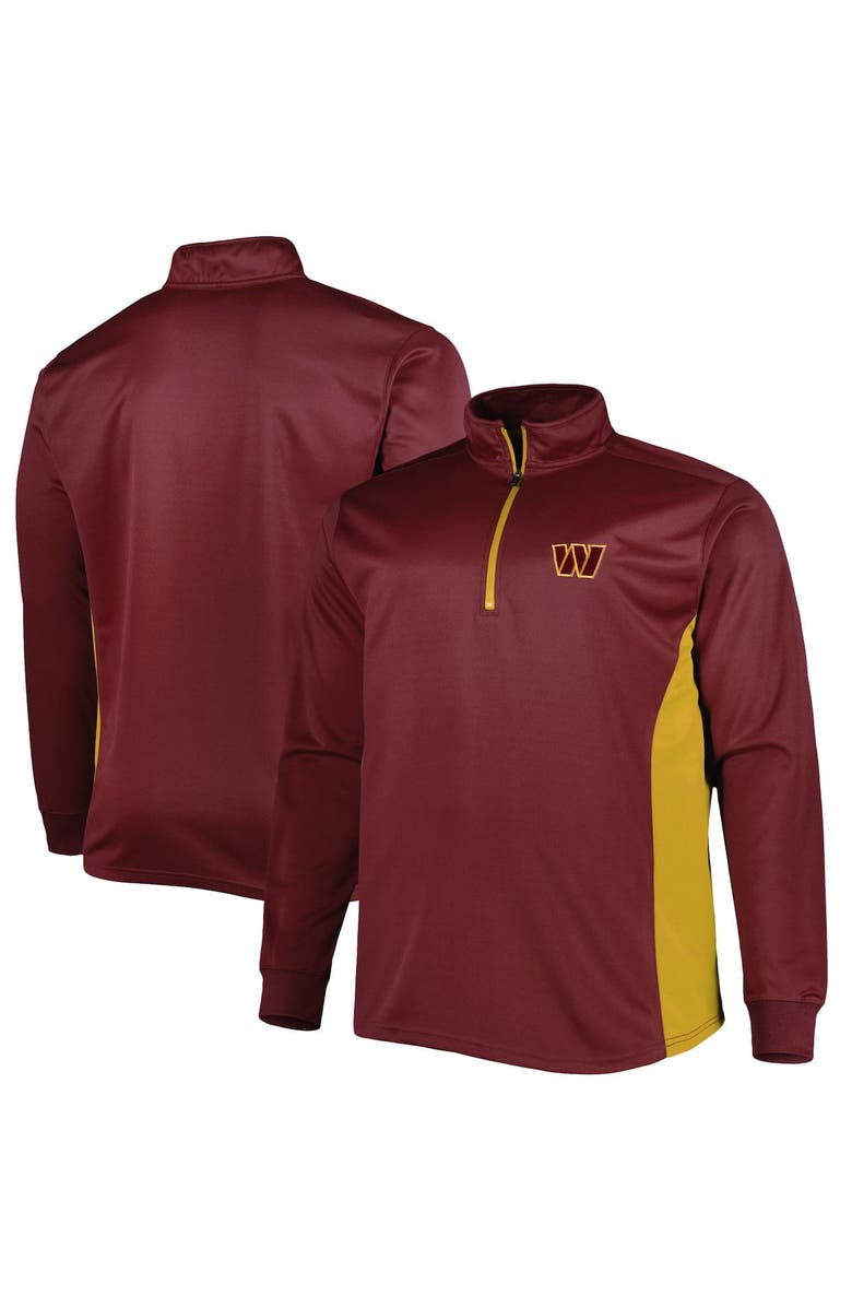 PROFILE Men's Burgundy Washington Commanders Big & Tall Quarter-Zip Top, Main, color, 