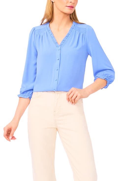 Ruffle V-Neck Blouse