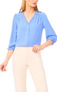 CeCe Ruffle V-Neck Blouse